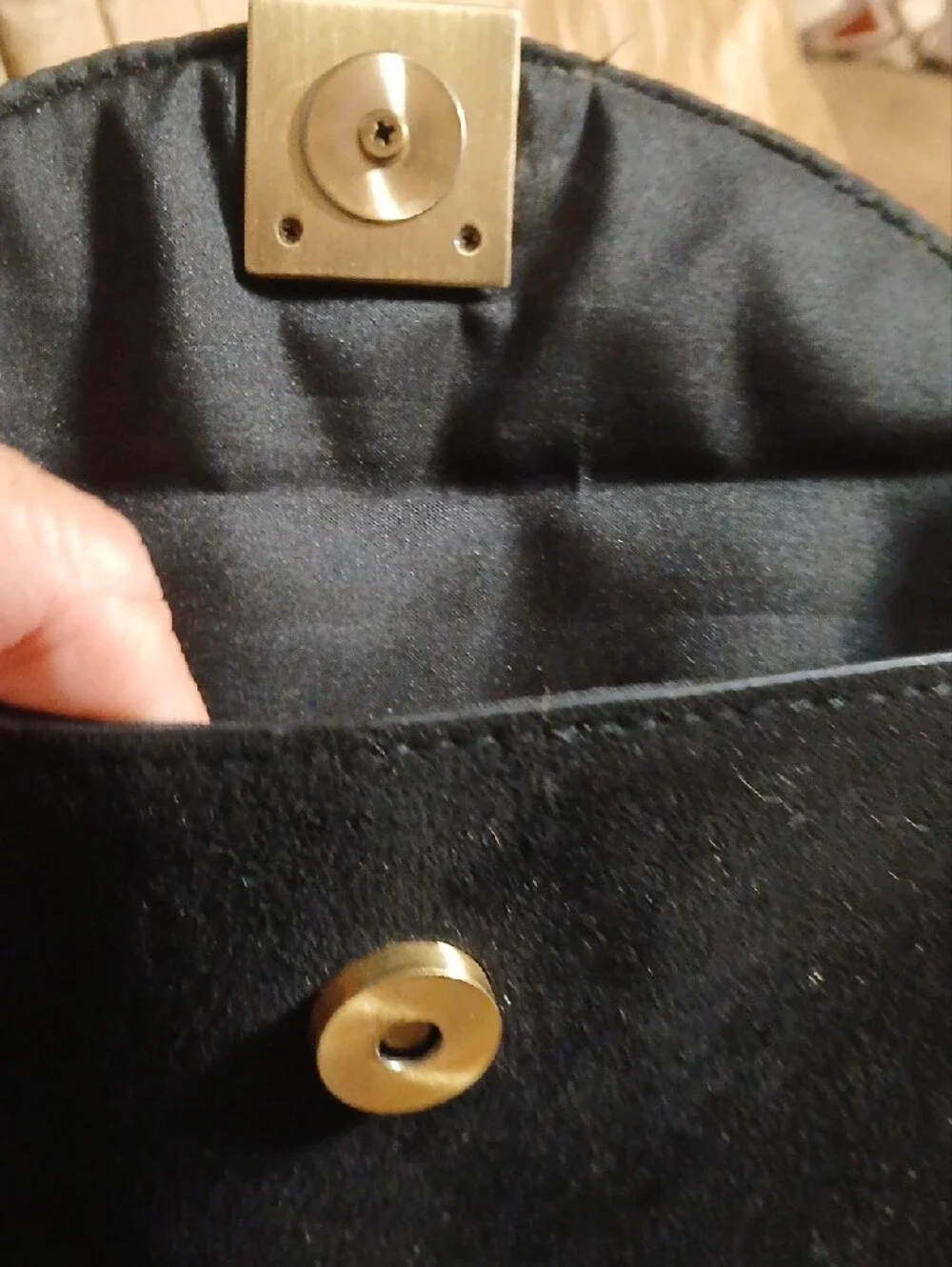 Black Semi-Circle Crossbody Bag with Gold Accent